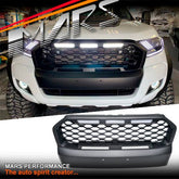 Raptor Mesh Style Matt Black Front Bumper Bar Grille Grill Bodykit & DRL Lights for Ford Ranger PX MK2 & WildTrak - Mars Performance